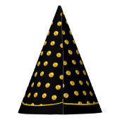 Happy New Year en Gold Polka Dots op zwart Feesthoedjes (Achterkant)