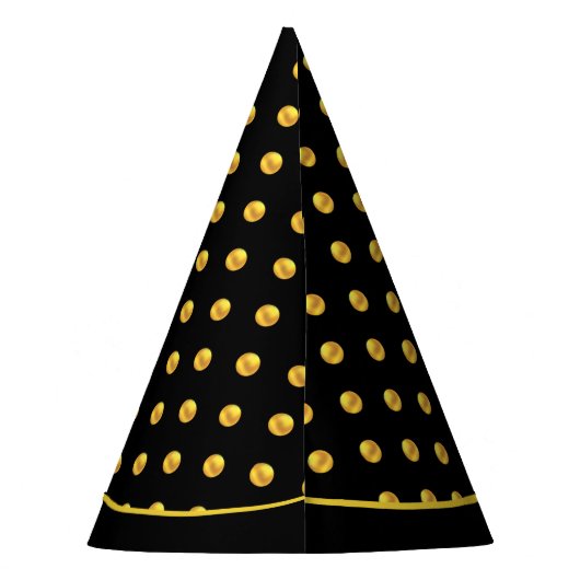Happy New Year en Gold Polka Dots op zwart Feesthoedjes (Achterkant)