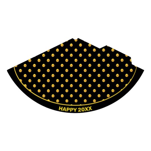 Happy New Year en Gold Polka Dots op zwart Feesthoedjes (Voorkant)