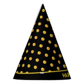 Happy New Year en Gold Polka Dots op zwart Feesthoedjes (Links)