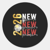 Happy New Year Eve 2026 New Year Party Hello 2026  Ronde Sticker (Voorkant)