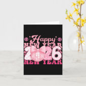 Happy New Year Eve 2026 Party Family Matching Men  Kaart (Gele Bloem)