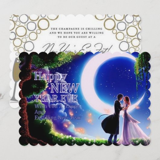 Happy New Year Eve Feestdagenkaart (Voorkant / Achterkant)