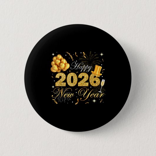 Happy New Year Eve Party 2026 Family Matching Cost Ronde Button 5,7 Cm (Voorkant)