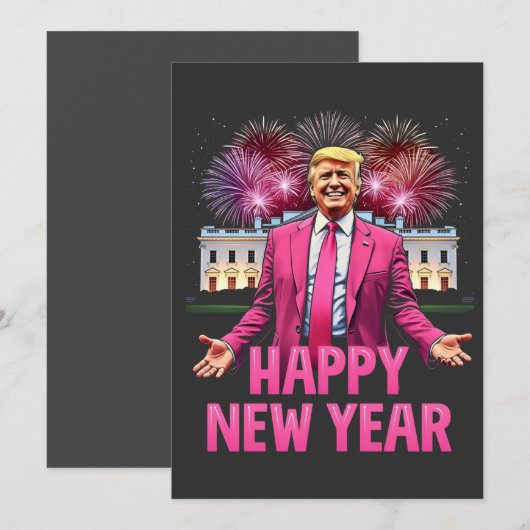 Happy New Year Eve Trump Resolutie 2025 Bedankkaart (Voorkant / Achterkant)