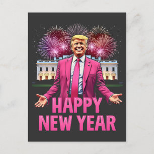 Happy New Year Eve Trump Resolutie 2025 Briefkaart