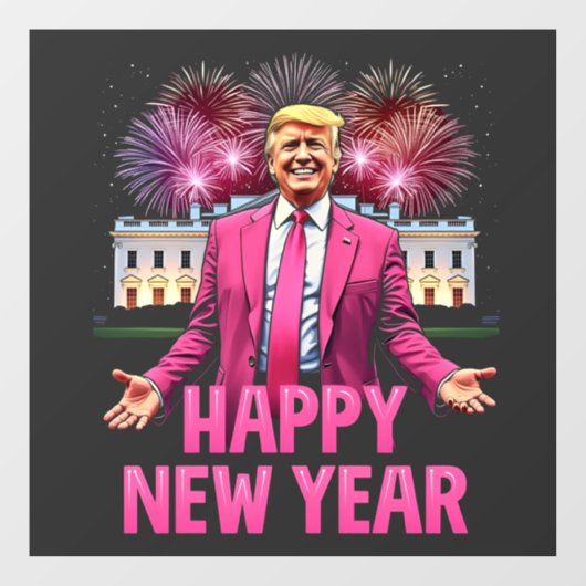 Happy New Year Eve Trump Resolutie 2025 Raamsticker (Vel)