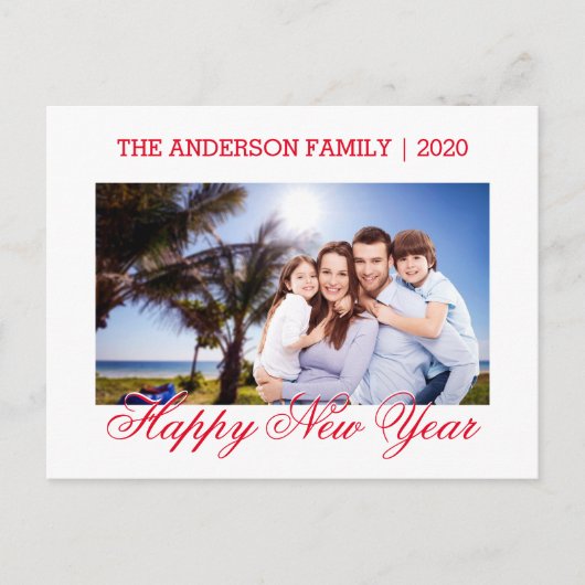 Happy New Year Family Foto Briefkaart (Voorkant)