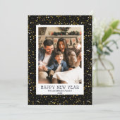 Happy New Year Family Holiday-fotokaart (Staand voorkant)