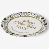 Happy New Year Faux Glitter gepersonaliseerd Papieren Bordje (Gekanteld)