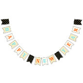 Happy New Year Faux Gold Stars Stripes Custom Fun Vlaggetjes (Alle)