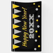 Happy New Year-feestbanner met bundelvlaggen Spandoek (Verticaal)