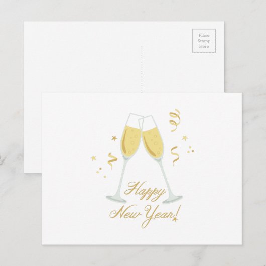 Happy New Year Feestdagenkaart (Voorkant / Achterkant)