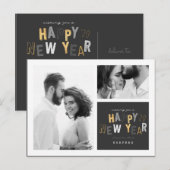 HAPPY NEW YEAR FEESTDAGENKAART (Voorkant / Achterkant)