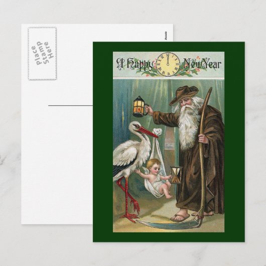 Happy New Year  Feestdagenkaart (Voorkant / Achterkant)