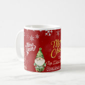 Happy New Year Festive Gnome Coffee Mug Koffiemok (Voorkant links)