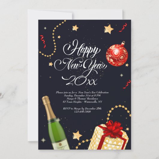 Happy New Year Festiviteiten Kaart (Voorkant)