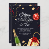 Happy New Year Festiviteiten Kaart (Voorkant / Achterkant)