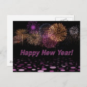 Happy New Year - Feuerwerk Feestdagenkaart (Voorkant / Achterkant)