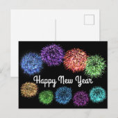 Happy New Year Fireworks #1 Briefkaart (Voorkant / Achterkant)