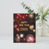 Happy New Year Fireworks (aanpasbaar) Briefkaart (Staand voorkant)