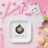 Happy New Year Fireworks Ball Papieren Bordje (Feest)