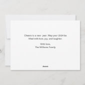 Happy New Year Fireworks Black White Gold Stars Feestdagenkaart (Achterkant)