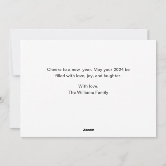 Happy New Year Fireworks Black White Gold Stars Feestdagenkaart (Achterkant)