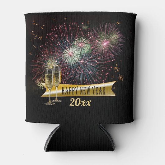 Happy New Year Fireworks Blikjeskoeler (Voorkant)