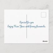 Happy New Year Fireworks Briefkaart (Achterkant)