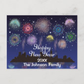 Happy New Year Fireworks Briefkaart (Voorkant)