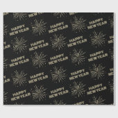 Happy New Year Fireworks Cadeaupapier (Vlak)