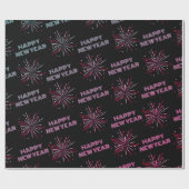 Happy New Year Fireworks Cadeaupapier (Vlak)