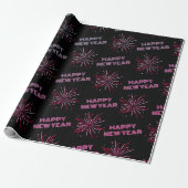 Happy New Year Fireworks Cadeaupapier (Uitgerold)