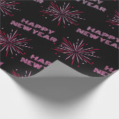 Happy New Year Fireworks Cadeaupapier (Hoek)