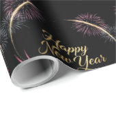 Happy New Year Fireworks Design Cadeaupapier (Rol Hoek)
