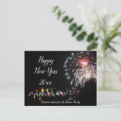 Happy New Year Fireworks, Family Greetings Briefkaart (Staand voorkant)