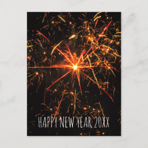 Happy NEW YEAR Fireworks Feestdagenkaart