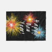 Happy New Year Fireworks Fleece Deken (Voorkant (Horizontaal))