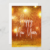 Happy New Year Fireworks Holiday Card Feestdagenkaart (Voorkant / Achterkant)