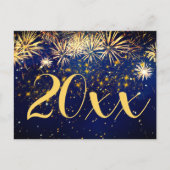 Happy New Year Fireworks kerst 2 Side Design Feestdagenkaart (Voorkant)