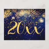Happy New Year Fireworks kerst 2 Side Design Feestdagenkaart (Voorkant)