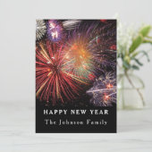 Happy New Year Fireworks of Anytime Celebration Feestdagenkaart (Staand voorkant)