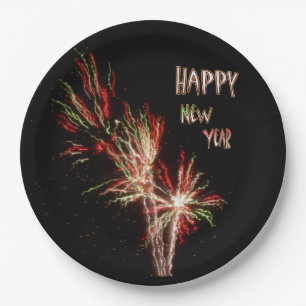 Happy New Year Fireworks Paper-Bord Papieren Bordje