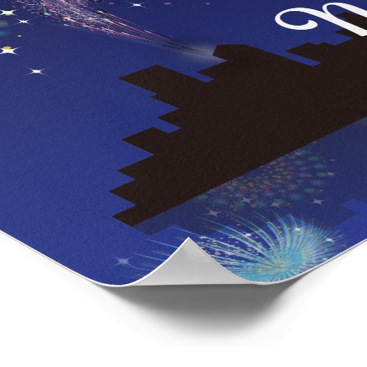 Happy New Year Fireworks Poster (Hoek)