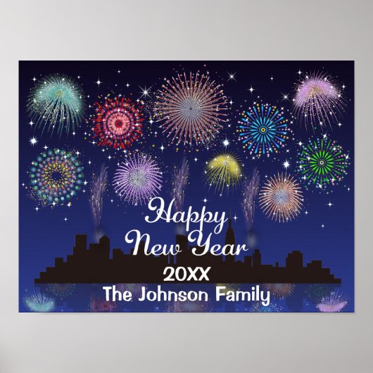 Happy New Year Fireworks Poster (Voorkant)