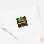 Happy New Year Fireworks Vierkante Sticker (Envelop)
