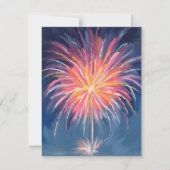 Happy New Year Fireworks | Watercolor Feestdagenkaart (Voorkant)
