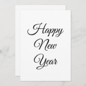 Happy New Year Flat Holiday Card Feestdagenkaart (Voorkant / Achterkant)