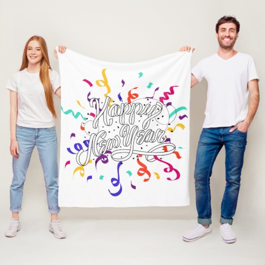 Happy new year fleece deken (In situ)